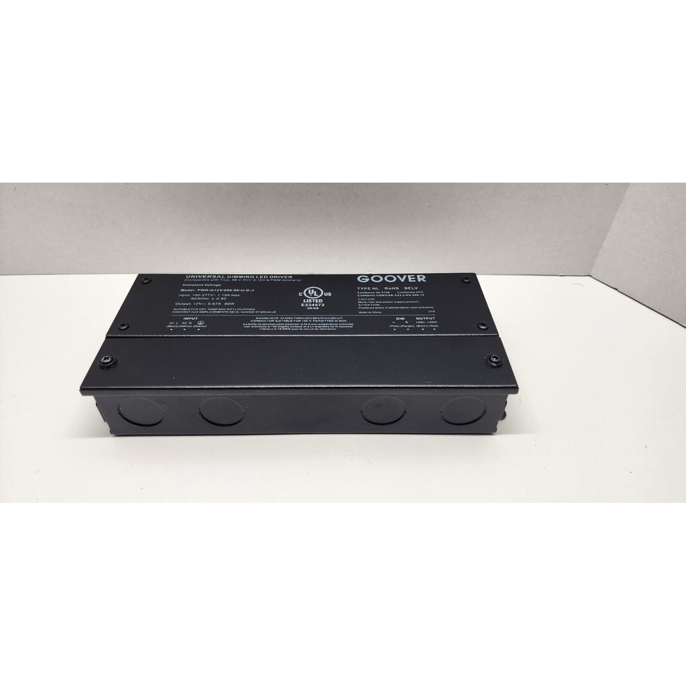GOOVER‎ 80W Dimmable LED Driver, 12V Dimmable Power Supply, AC to DC Transformer